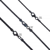 925 Sterling Silver Black Rhodium 2mm 2.5mm 3mm Sparkle Margarita Rock Chain
